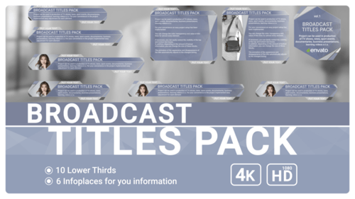 Clean Geometric Broadcast Titles and Lower Thirds Pack