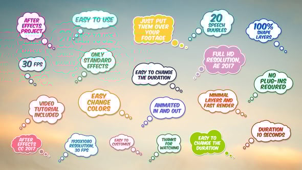 20 Speech Bubbles, Elements ft. speech bubble & birthday - Envato
