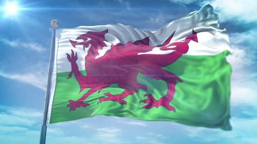 4K 3D Wales Flag