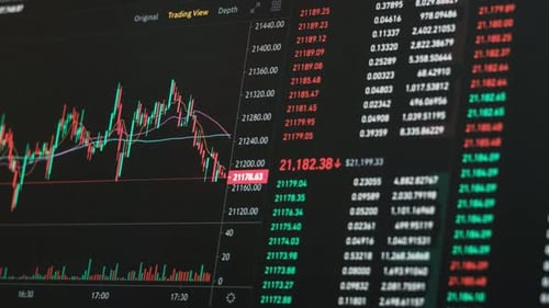 Timelapse of Stock Market Cryptocurrency Exchange Chart
