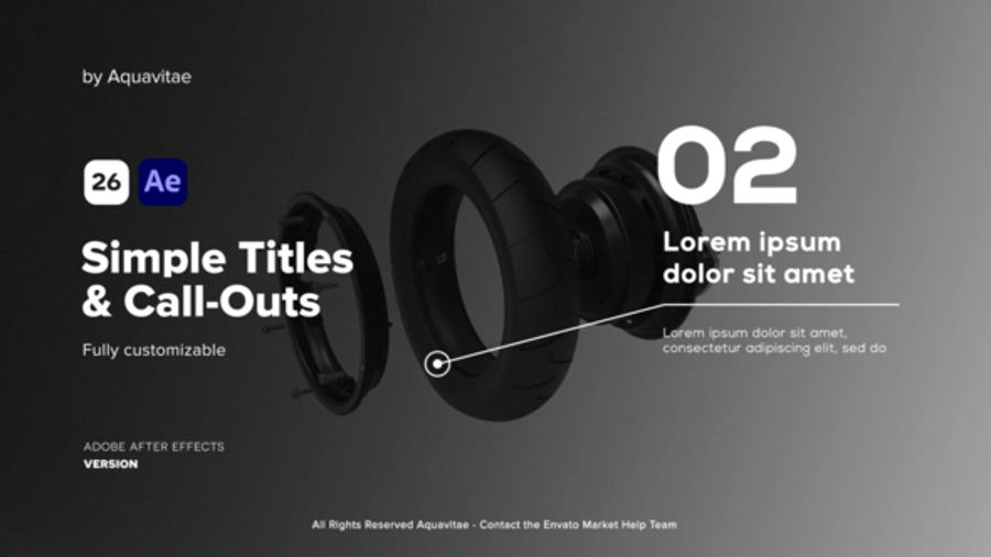 Simple Titles & Call-Outs, Titles ft. call out & text with lines - Envato