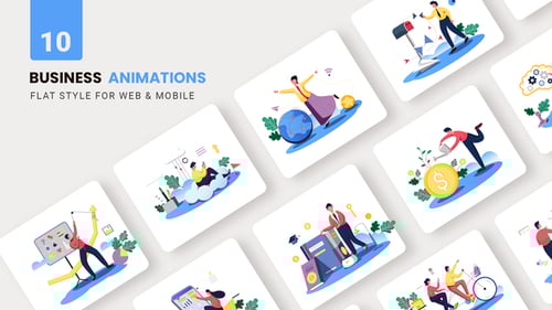 Flat Design Business Animations for Marketing and Digital Platforms