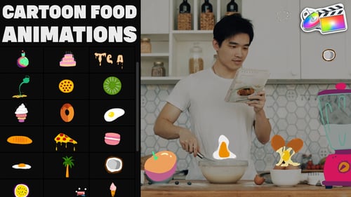 Animaciones de dibujos animados de comida para FCPX