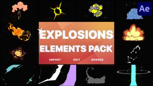 Hand-Drawn Anime Explosion Effects Pack for Dynamic Video Animation