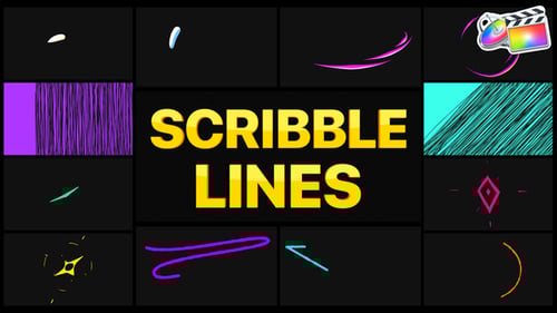 Animated Scribble Elements Pack with Hand Drawn Lines