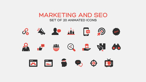 Ícones de marketing e SEO