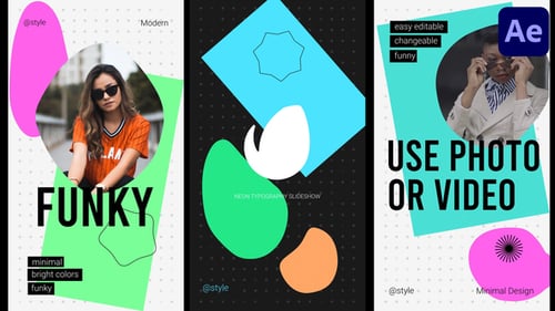 Neon Social Media Slideshow for After Effects