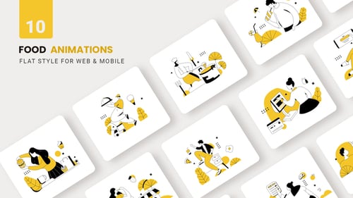 Food Restaurant Animations - Flat Concept