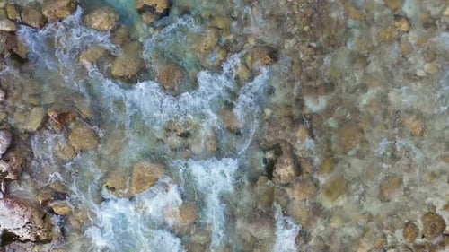 View on The Surface Of A Mountains River Soca at the Slovenia
