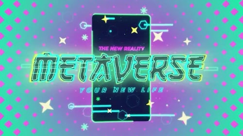 Metaverse Style Title and Logo Animation with Glitch Effects