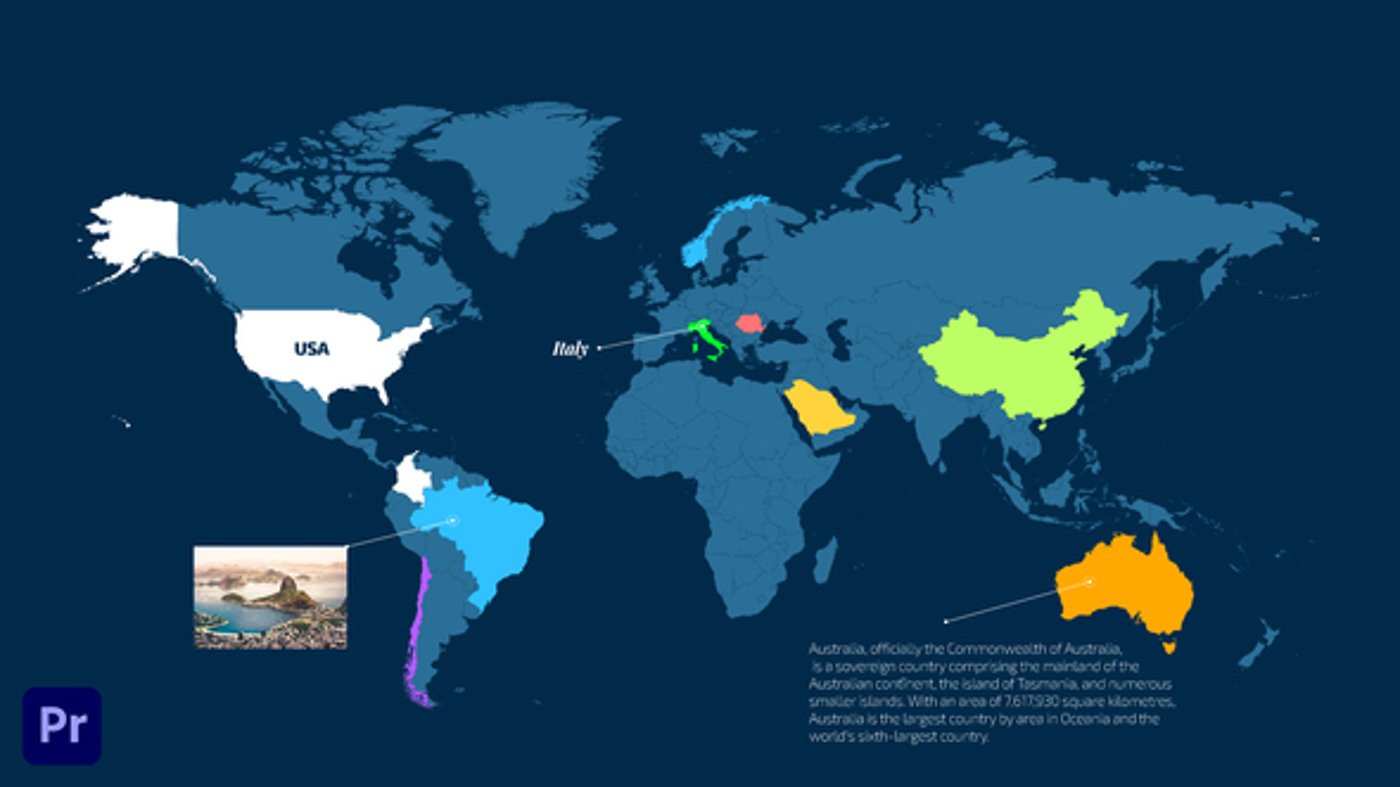 Animated World Map Infographic for Global Country Data, Infographics ft ...