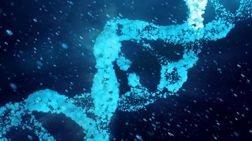 Digital Blue DNA Double Helix Science Background Loop