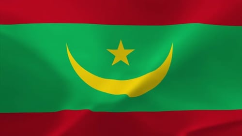 Mauritania National Flag Waving Animation