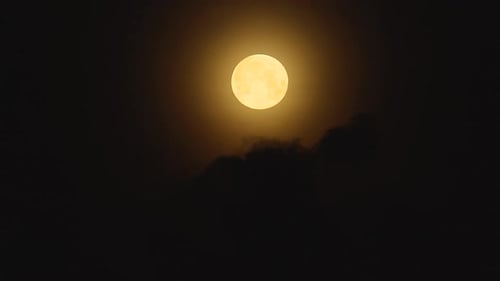 Close Up of the Full Moon at Night