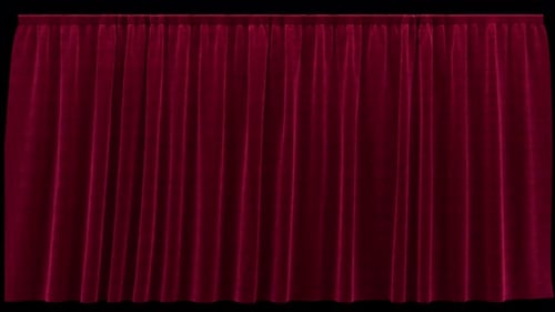 Flying Sideways Red Velvet Curtain with Alpha Channel