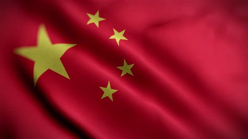 Realistic Waving Flag of China Loop