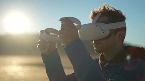Man Using VR Headset
