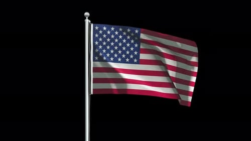 Realistic 3D Animated United States Flag Waving Loop
