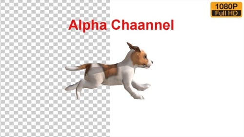 Animated Dog Running on Transparent Background