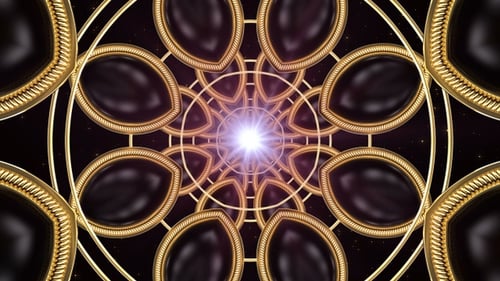 Golden Ornate Decorative Mandala Loop Background