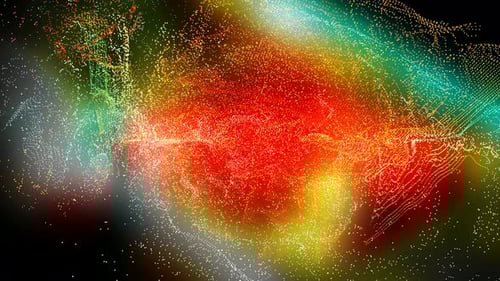 Abstract Flowing Colorful Particle Wave Background