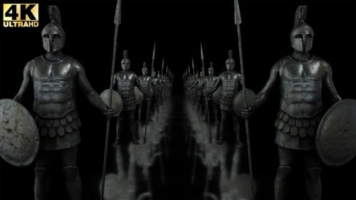 Ancient Spartan Warriors Marching Formation