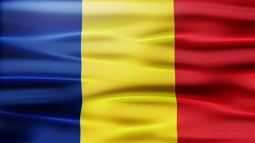 Realistic Waving Romanian National Flag Animation