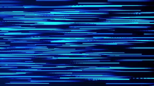 Abstract directional Optical fiber neon Blue lines.