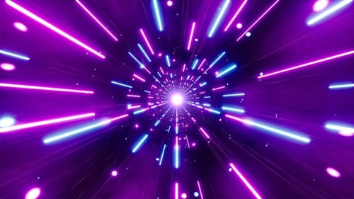 Abstract Neon Light Speed Tunnel Loop Background