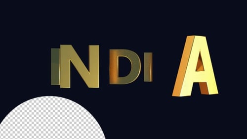 Golden 3D Text Animation for India Title Reveal