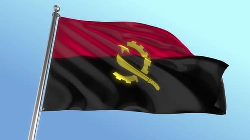 Angola Flag Waving Seamless Loop Animation