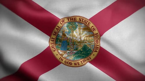 Realistic Waving Florida State Flag Animation