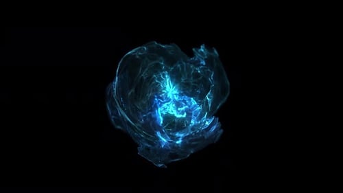Futuristic Tech Orb with Pulsing Blue Energy Field