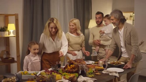 Family Preparing Joyous Meal Together at Home