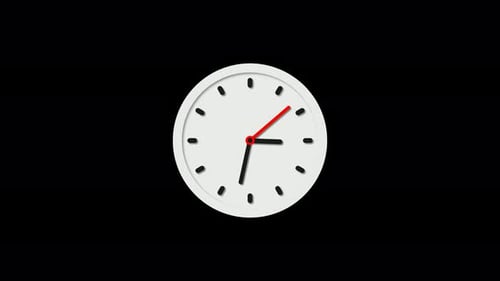 Weiße Farbe Countdown Clock isoliert animiert