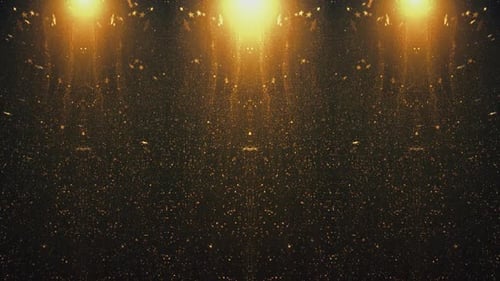 Shimmering Golden Particles and Stars Celebration Background