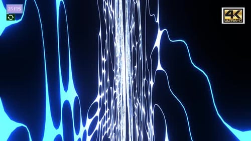 Abstract Neon Glowing Lines and Shapes Tunnel Background