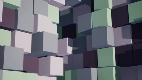 Abstract 3D Cubes Wall Movement Background Loop