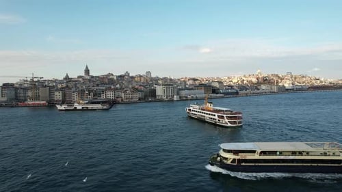 Aerial Istanbul City Lines Fähre