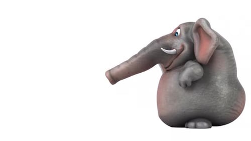 Funny Cartoon Elephant Animation Holding Beer Glass