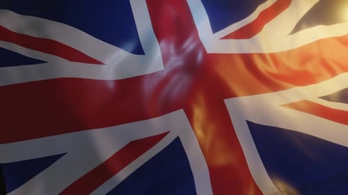 Waving Union Jack British Flag Realistic Loop