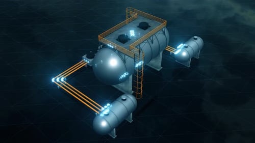 The Industrial Silo Hud Hologram Scanning 4k
