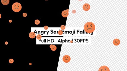 Falling Angry Emojis Seamless Animation