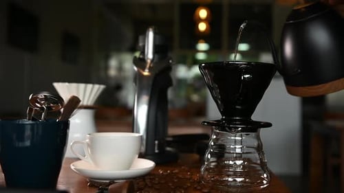 Preparing Pour Over Coffee at Home