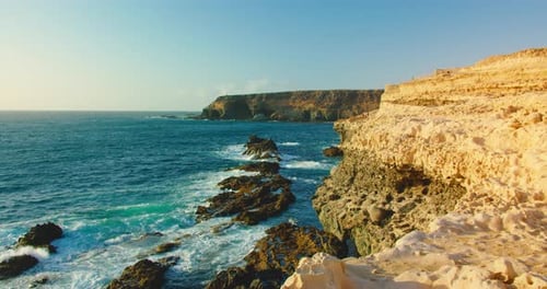 Stone Rocks on the Ocean Coastline