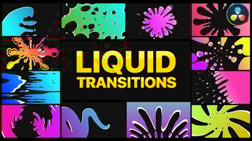 Vibrant Liquid Motion Graphics Transitions Pack