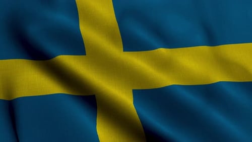 Seamless Realistic Waving Swedish Flag Animation