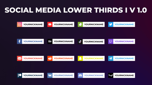 Modern Animated Social Media Lower Thirds Pack