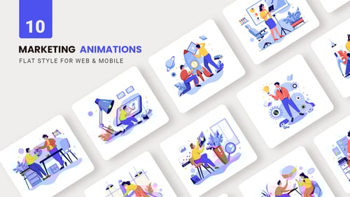 Animated Flat Design Business Marketing Concepts