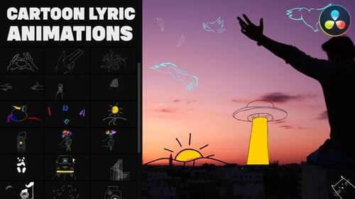Cartoon Lyric Animations for DaVinci Resolve